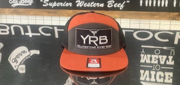 YRB Black Patch | 7 Panel Trucker | Richardson 168 | Orange/Black